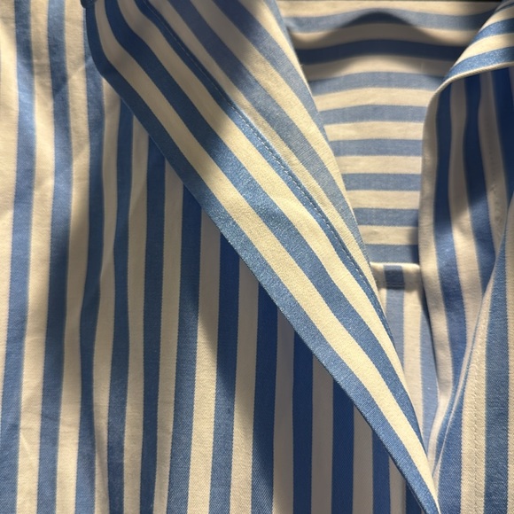 Zara blue and white striped poplin blouse - Picture 3 of 5